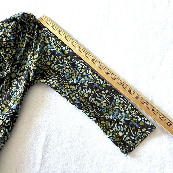 Josephine Chaus‎ Women 8 Nylon Ruched Top Forest Fairy Sheer Earthy Mesh - Picture 8 of 11